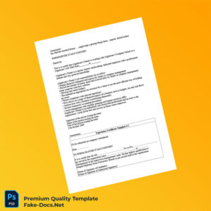 United States Employment Certificate Template (Word & PDF) 4 page