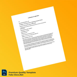 United States FDA Registration Certificate Template (Word & PDF)