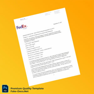 United States FedEx Employment Verification Letter Template (Word & PDF) 2 page