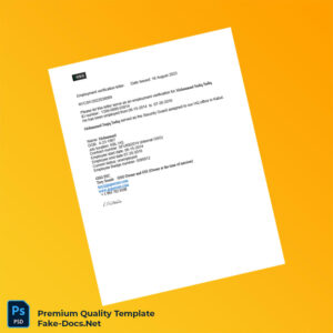 United States GSG INC Employment Verification Letter Template (Word & PDF)