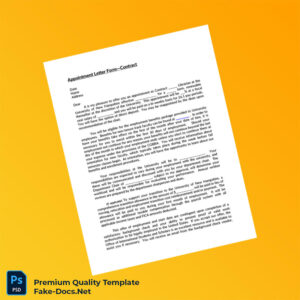 United States University of New Hampshire Employment Verification Letter Template (Word & PDF) 2 page