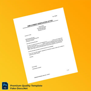 United States Ver s Import Auto Repair Employment Verification Letter Template (Word & PDF) 2 page