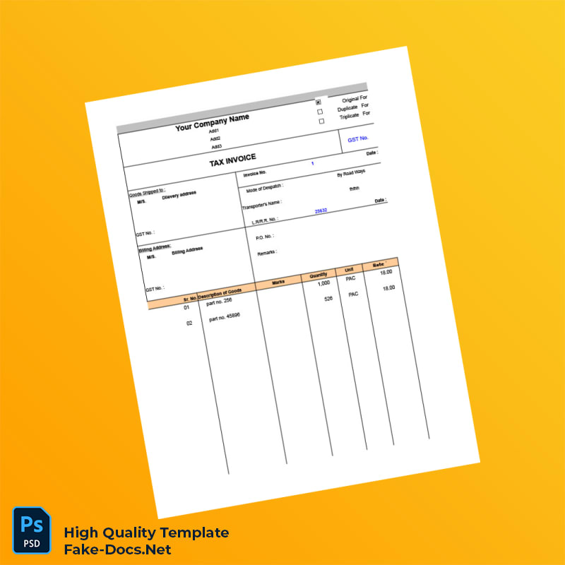 Unknown Unknown Tax Invoice Template in Word and PDF formats 5 page Unknown Unknown Tax Invoice Template in Word and PDF formats 5 page