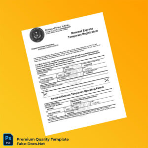 Utah Division of Motor Vehicles Temporary Registration Certificate Template (Word & PDF)