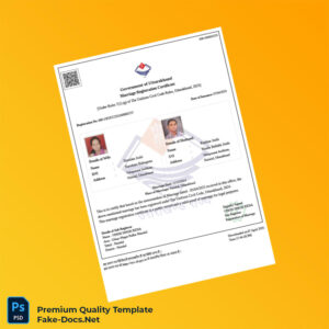 Uttarakhand Government Marriage Registration Certificate Template (Word & PDF)