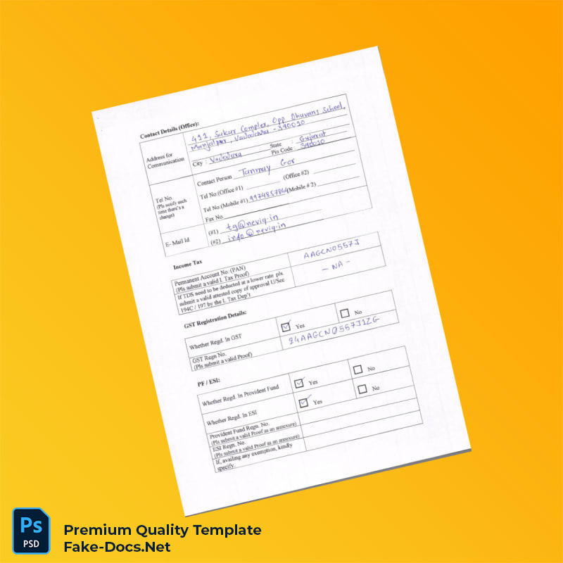 Vendor Registration Form Template (Word & PDF) 8 page Vendor Registration Form Template (Word & PDF) 8 page