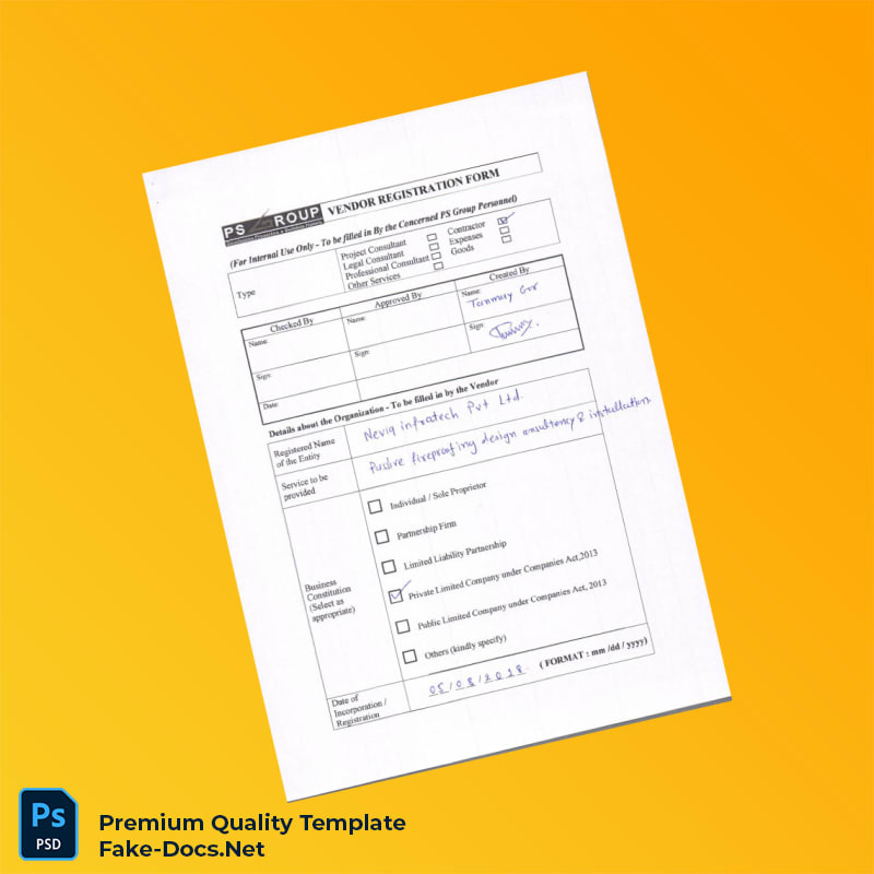 Vendor Registration Form Template (Word & PDF) 8 page Vendor Registration Form Template (Word & PDF) 8 page