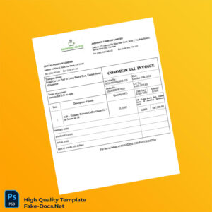 Vietnam Amandine Company Limited Commercial Invoice Template in Word and PDF formats