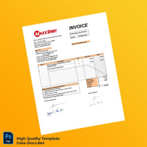 Vietnam Maxxsport Invoice Template in Word and PDF formats 3 page Vietnam Maxxsport Invoice Template in Word and PDF formats 3 page