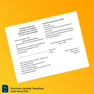 Vietnam State Planning Committee Business Registration Certificate Template (Word & PDF) Vietnam State Planning Committee Business Registration Certificate Template (Word & PDF)