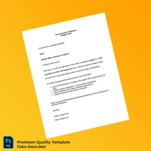 Work Experience Verification Letter Template (Word & PDF)