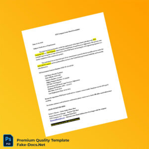 XYZ Company Employment Verification Letter Template (Word & PDF)