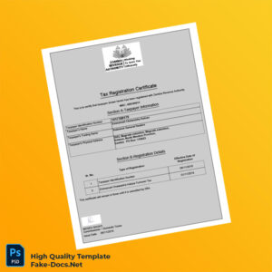 Zambia Revenue Authority Tax Registration Certificate Template in Word and PDF formats Zambia Revenue Authority Tax Registration Certificate Template in Word and PDF formats