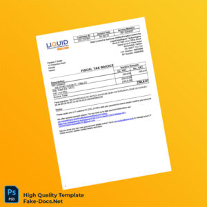 Zimbabwe Liquid Intelligent Technologies Fiscal Tax Invoice Template in Word and PDF formats 2 page