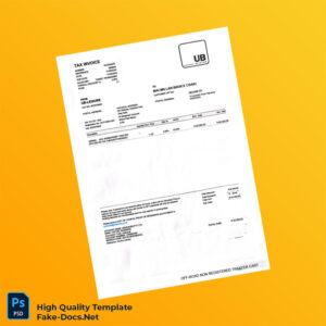 Zimbabwe UB-Leisure Invoice Template in Word and PDF formats