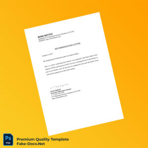 United States Bone Kettle Employment Verification Letter Template (Word & PDF)