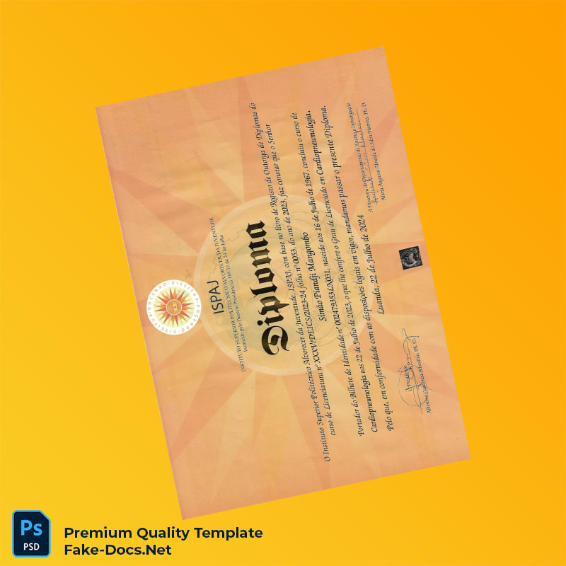 Angola Instituto Superior Politécnico Lavrador de Inventividade Diploma – High Quality Replacement Template 2 Page Angola Instituto Superior Politécnico Lavrador de Inventividade Diploma – High Quality Replacement Template 2 Page