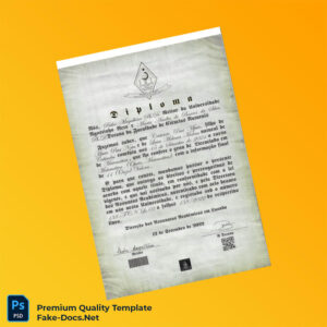 Angola Universidade Agostinho Neto Bachelor of Science in Mathematics Diploma – High Quality Replacement Template 2 Page