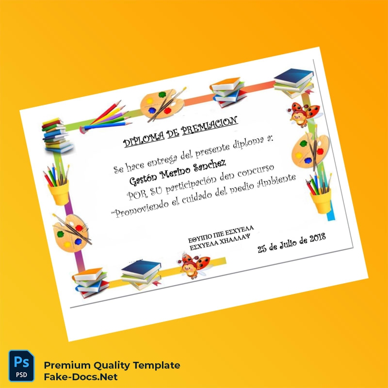 Argentina Environmental Care Award Diploma Template – High Quality Replacement Template 6 Page Argentina Environmental Care Award Diploma Template – High Quality Replacement Template 6 Page