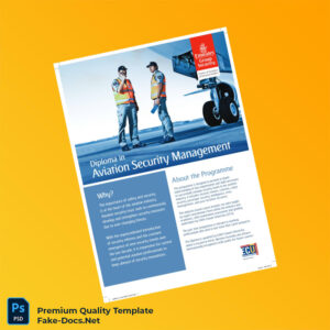 Australia Edith Cowan University Diploma in Aviation Security Management – High Quality Replacement Template 2 Page