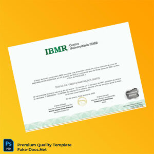 Brazil Centro Universitário IBMR Bachelor of Psychology Degree Template – High Quality Replacement Template 2 Page Brazil Centro Universitário IBMR Bachelor of Psychology Degree Template – High Quality Replacement Template 2 Page