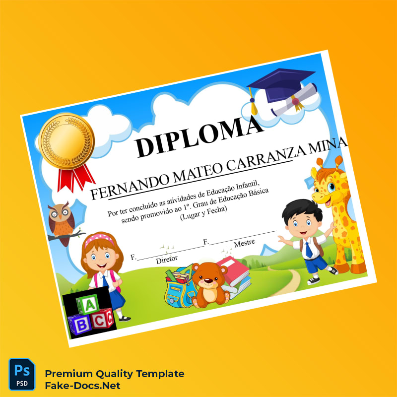Brazil Diploma in Early Childhood Education Template – High Quality Replacement Template Brazil Diploma in Early Childhood Education Template – High Quality Replacement Template