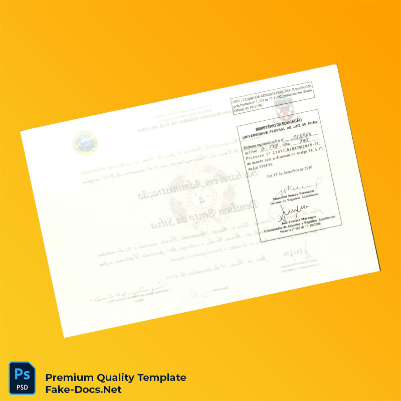 Brazil Federal University of Juiz de Fora Bachelor of Business Administration Template – High Quality Replacement Template 2 Page Brazil Federal University of Juiz de Fora Bachelor of Business Administration Template – High Quality Replacement Template 2 Page