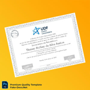 Brazil UDF University Diploma Template – High Quality Replacement Template 2 Page Brazil UDF University Diploma Template – High Quality Replacement Template 2 Page