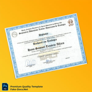 Brazil Universidade Federal do Reconcavo da Bahia Bachelor of Theology Diploma Template – High Quality Replacement Template 2 Page Brazil Universidade Federal do Reconcavo da Bahia Bachelor of Theology Diploma Template – High Quality Replacement Template 2 Page