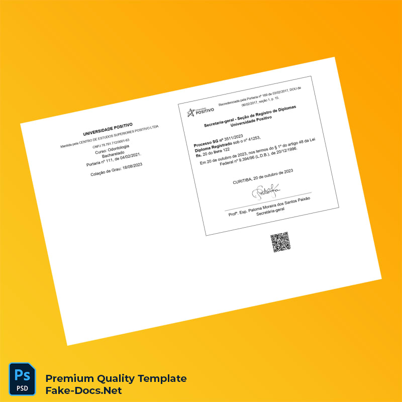 Brazil Universidade Positivo Bachelor of Dentistry Template – High Quality Replacement Template 2 Page Brazil Universidade Positivo Bachelor of Dentistry Template – High Quality Replacement Template 2 Page