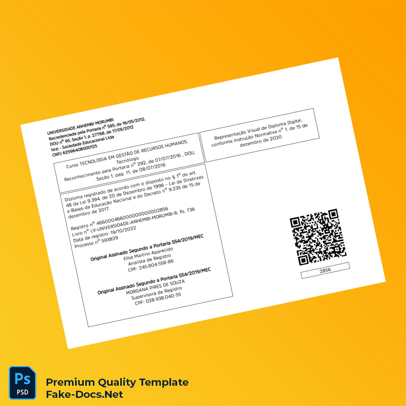 Brazil University Anhembi Morumbi Technology Degree in Human Resources Template – High Quality Replacement Template 2 Page Brazil University Anhembi Morumbi Technology Degree in Human Resources Template – High Quality Replacement Template 2 Page