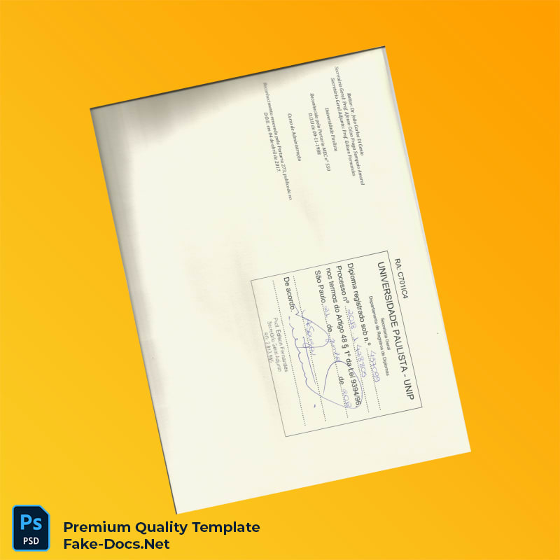 Brazil University Paulista Bachelor in Administration Template – High Quality Replacement Template 2 Page Brazil University Paulista Bachelor in Administration Template – High Quality Replacement Template 2 Page