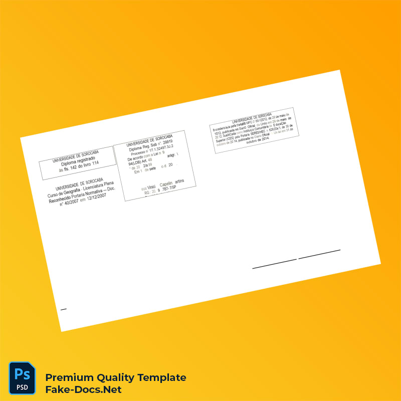Brazil University of Sorocaba Bachelor of Geography Template – High Quality Replacement Template 2 Page Brazil University of Sorocaba Bachelor of Geography Template – High Quality Replacement Template 2 Page