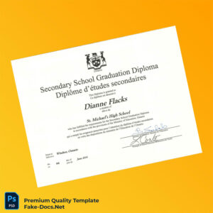 Canada St. Michael’s High School High School Diploma Template – High Quality Replacement Template Canada St. Michael’s High School High School Diploma Template – High Quality Replacement Template