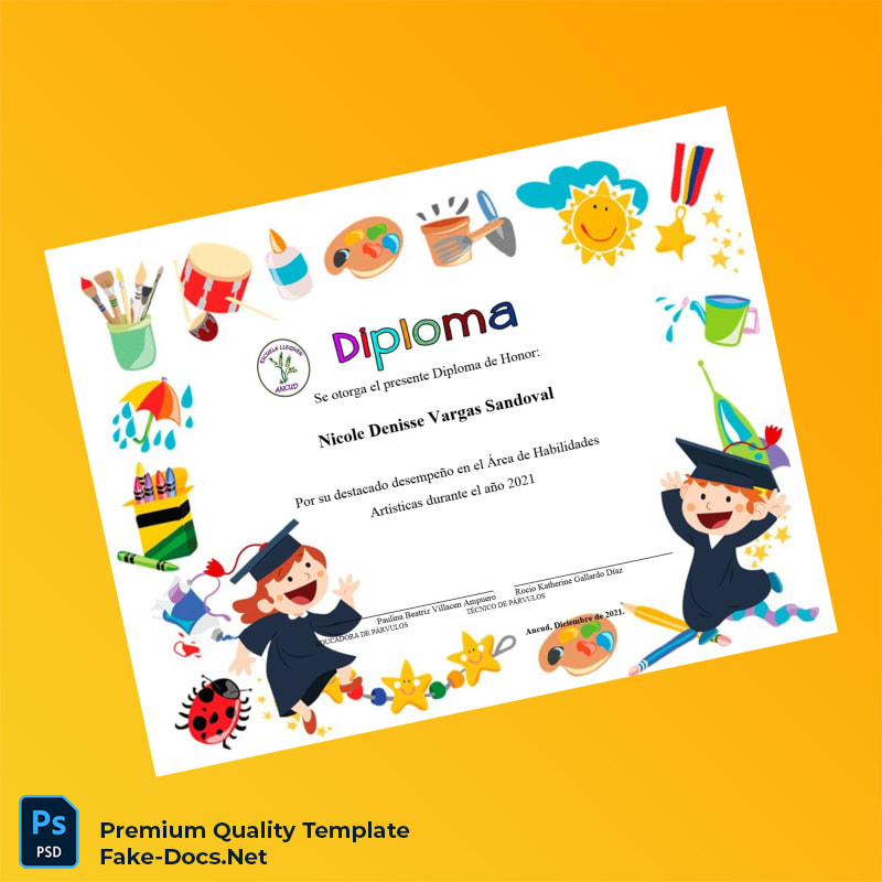 Chile Ancud Diploma of Honor in Artistic Skills Template – High Quality Replacement Template Chile Ancud Diploma of Honor in Artistic Skills Template – High Quality Replacement Template