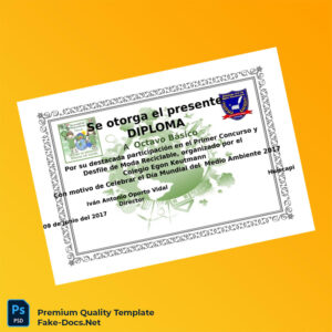 Chile Colegio Egon Keutmann Diploma for Octavo Básico Certificate – High Quality Replacement Template Chile Colegio Egon Keutmann Diploma for Octavo Básico Certificate – High Quality Replacement Template