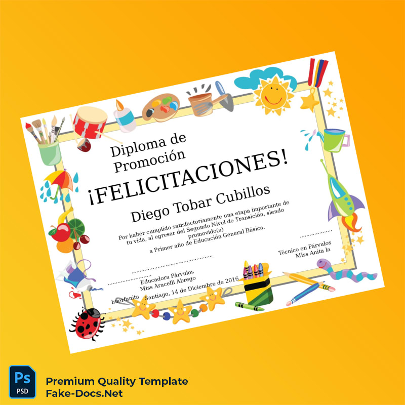 Chile Educational Institution Diploma Certificate – High Quality Replacement Template Chile Educational Institution Diploma Certificate – High Quality Replacement Template