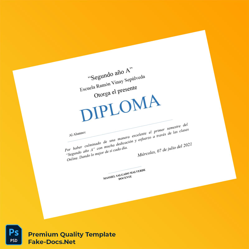 Chile Escuela Ramón Vinay Sepúlveda Diploma Template – High Quality Replacement Template 3 Page Chile Escuela Ramón Vinay Sepúlveda Diploma Template – High Quality Replacement Template 3 Page