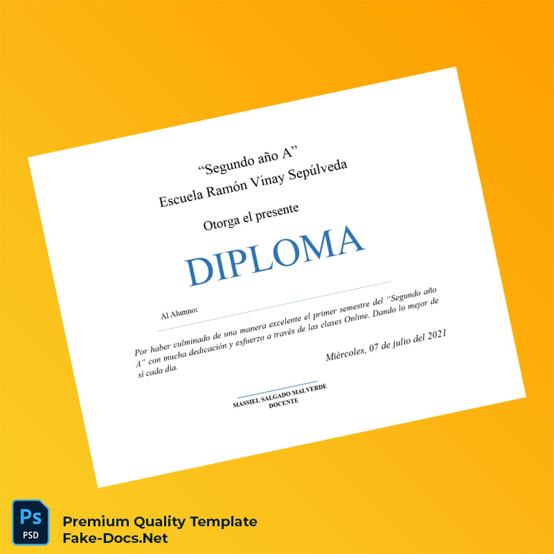 Chile Escuela Ramón Vinay Sepúlveda Diploma Template – High Quality Replacement Template 3 Page Chile Escuela Ramón Vinay Sepúlveda Diploma Template – High Quality Replacement Template 3 Page