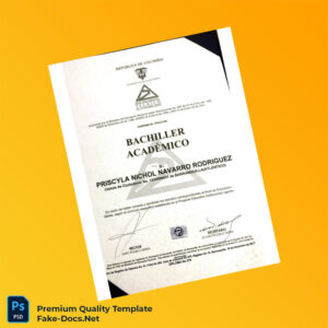 Colombia Barranquilla Technical High School Academic Bachelor Diploma Template – High Quality Replacement Template 2 Page Colombia Barranquilla Technical High School Academic Bachelor Diploma Template – High Quality Replacement Template 2 Page
