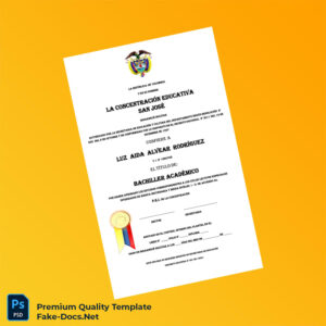 Colombia Concentración Educativa San José Academic Bachelor Diploma – High Quality Replacement Template Colombia Concentración Educativa San José Academic Bachelor Diploma – High Quality Replacement Template