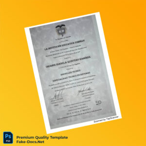 Colombia Institución Educativa Cornejo Technical Bachelor Diploma – High Quality Replacement Template Colombia Institución Educativa Cornejo Technical Bachelor Diploma – High Quality Replacement Template