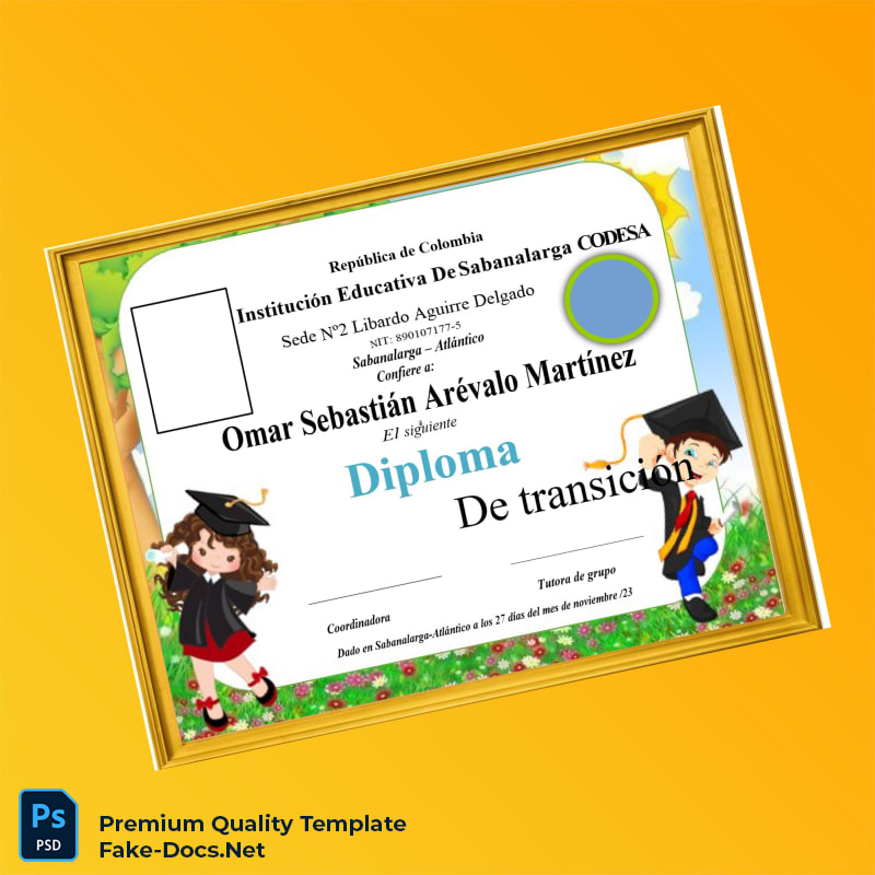 Colombia Institución Educativa De Sabanalarga Transition Diploma Template – High Quality Replacement Template Colombia Institución Educativa De Sabanalarga Transition Diploma Template – High Quality Replacement Template