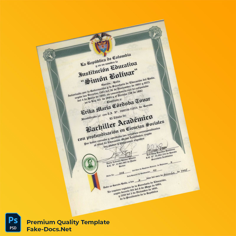 Colombia Institución Educativa _Simón Bolívar_ Bachelor of Academic Studies with Emphasis in Social Sciences Template – High Quality Replacement Template Colombia Institución Educativa _Simón Bolívar_ Bachelor of Academic Studies with Emphasis in Social Sciences Template – High Quality Replacement Template