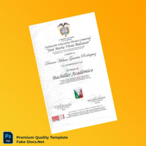 Colombia José Maria Vivas Balcazar Academic Bachelor Diploma Template – High Quality Replacement Template Colombia José Maria Vivas Balcazar Academic Bachelor Diploma Template – High Quality Replacement Template