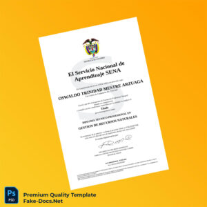 Colombia Servicio Nacional de Aprendizaje SENA Diploma in Natural Resource Management – High Quality Replacement Template Colombia Servicio Nacional de Aprendizaje SENA Diploma in Natural Resource Management – High Quality Replacement Template