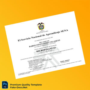 Colombia Servicio Nacional de Aprendizaje SENA Microfinance Diploma – High Quality Replacement Template Colombia Servicio Nacional de Aprendizaje SENA Microfinance Diploma – High Quality Replacement Template