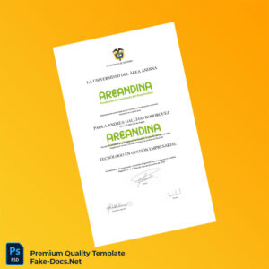 Colombia Universidad del Área Andina Technologist in Business Management Diploma – High Quality Replacement Template Colombia Universidad del Área Andina Technologist in Business Management Diploma – High Quality Replacement Template