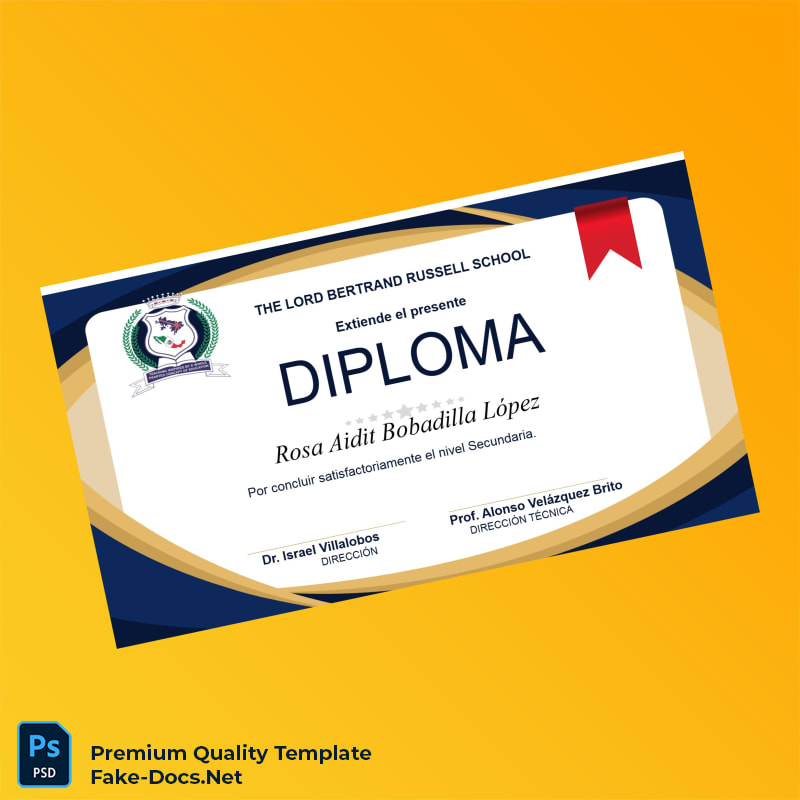 Costa Rica Lord Bertrand Russell School Secondary Diploma – High Quality Replacement Template Costa Rica Lord Bertrand Russell School Secondary Diploma – High Quality Replacement Template