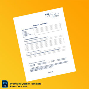 Diploma Statement Template – High Quality Replacement Template 2 Page Diploma Statement Template – High Quality Replacement Template 2 Page